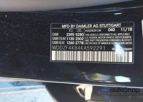 2019 Mercedes-Benz E 300 4Matic from USA, damaged, VIN WDDZF4KB4KA592291